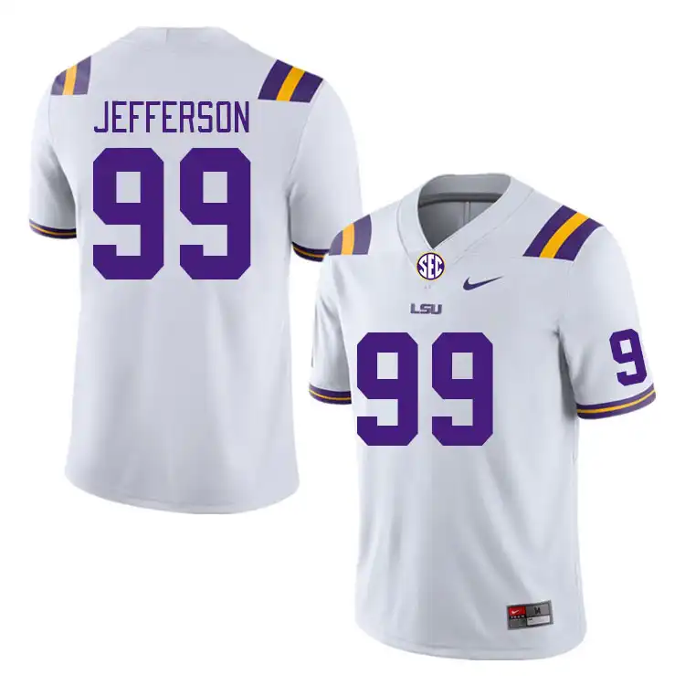 Men's LSU Tigers Jordan Jefferson #99 White NCAA Football Jersey